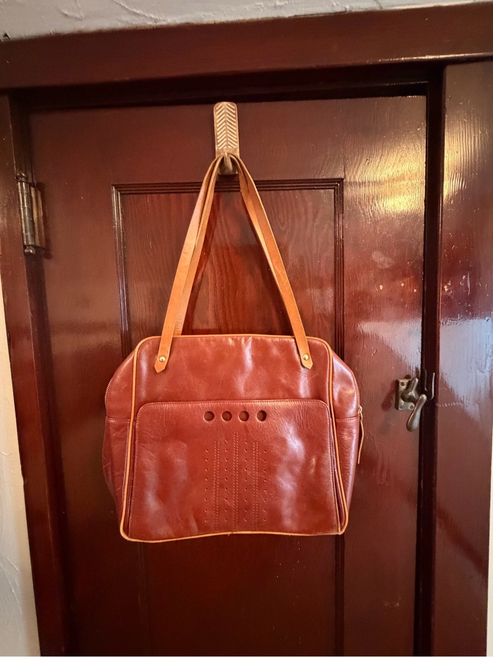Vintage Banana Republic Burgundy Brown Leather Tote Shoulder Bag